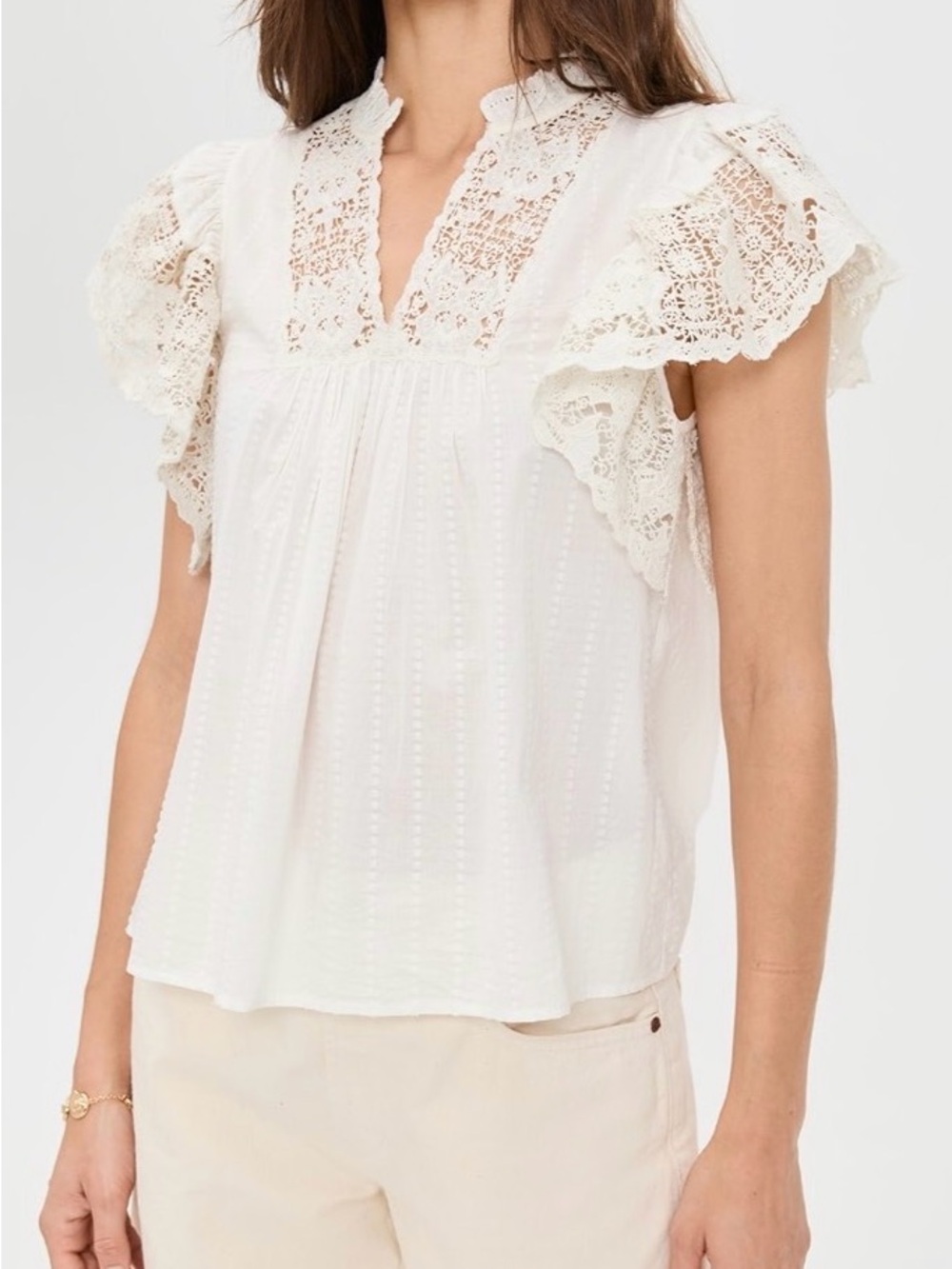 Ulla Johnson Jolie Flutter Sleeve Top